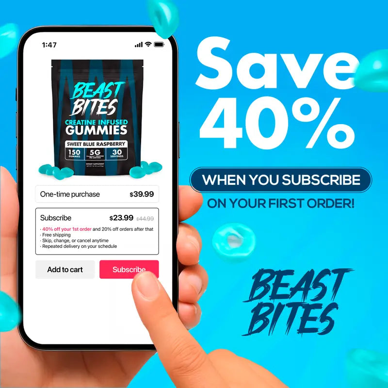 Blueberry Creatine Infused Gummies - Beast Bites